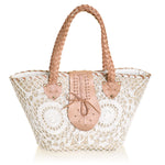 BRONTE CROCHET LEATHER TOTE